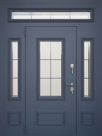 Входная остекленная группа с металлобагетом и полимерной покраской антрацит